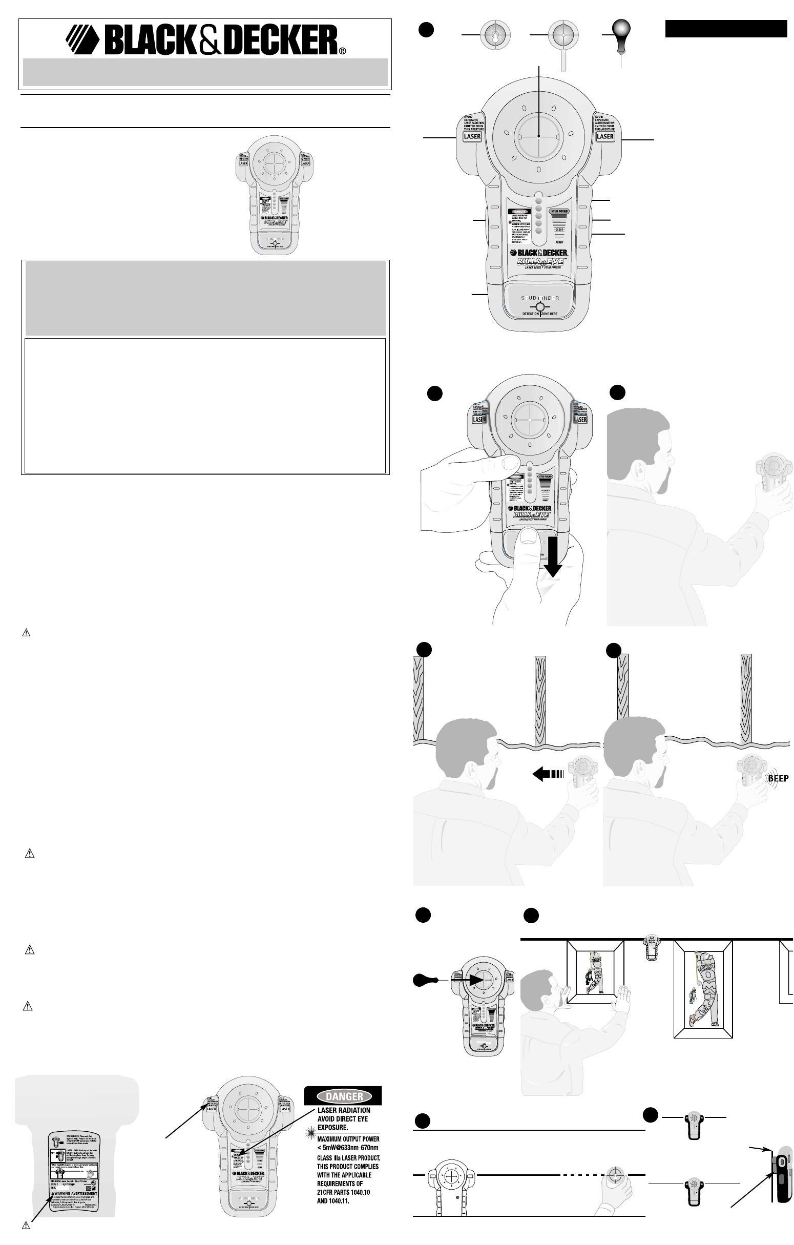 Zonsverduistering Spektakel lening Black & Decker Stud Sensor BDL100S User Guide | ManualsOnline.com