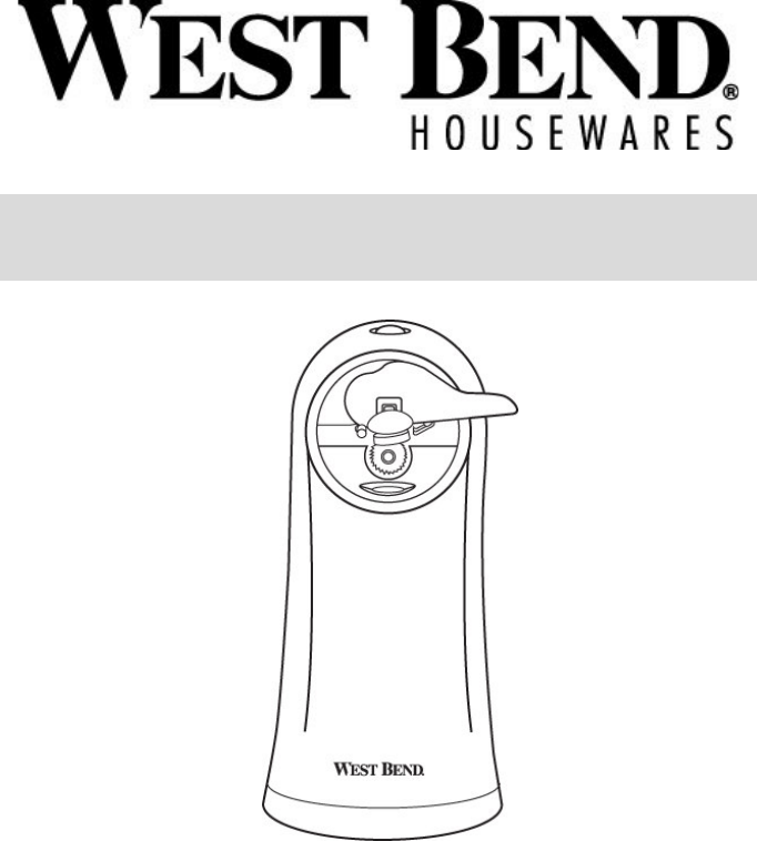 West Bend 77203 Can Opener, Metallic 