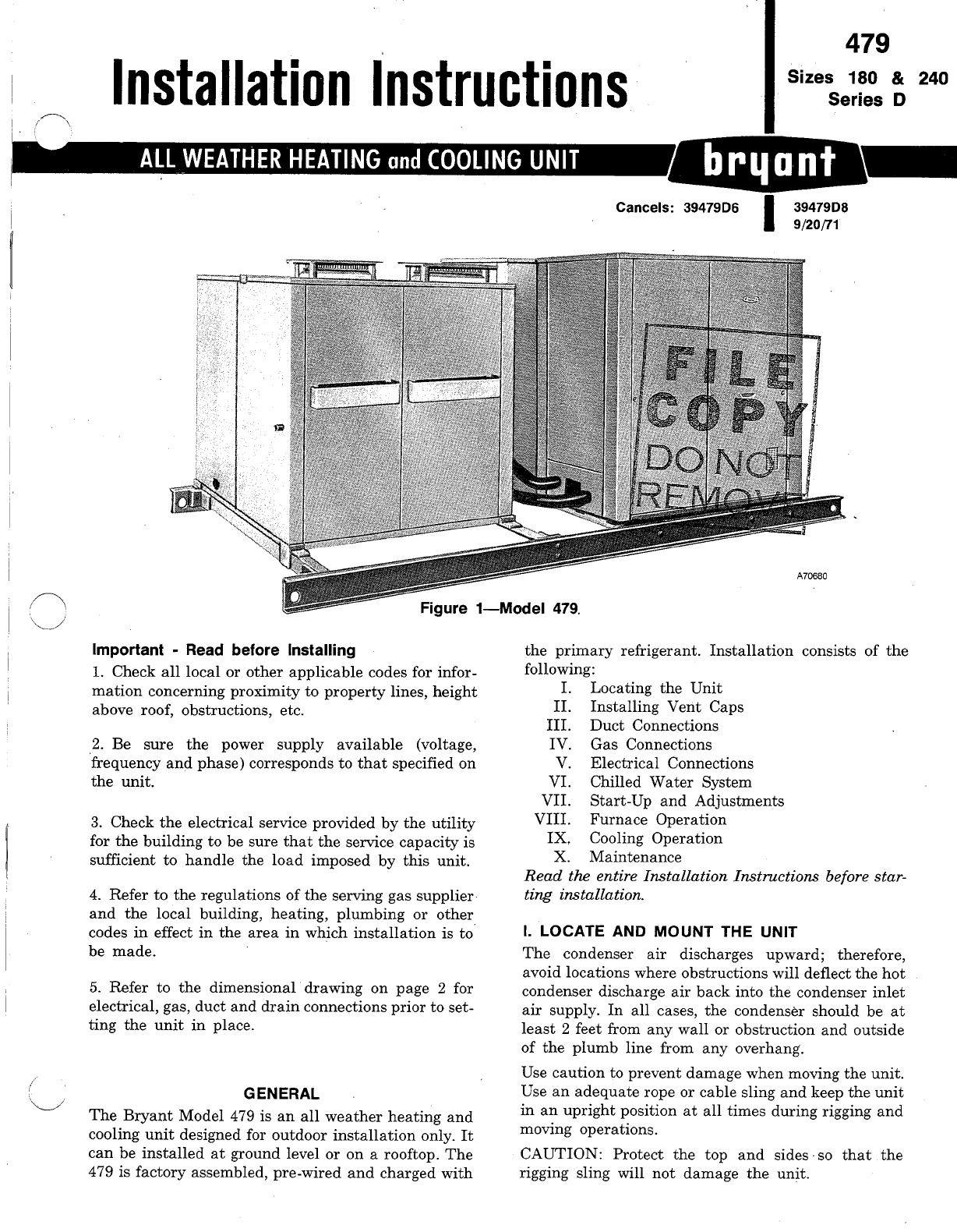Bryant Air Conditioner 39479D8 User Guide | ManualsOnline.com
