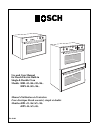 Bosch Gourmet Combination Oven Manual