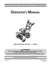 Instruction Book − Snowthrower Model 621401x54NB Manuel de l
