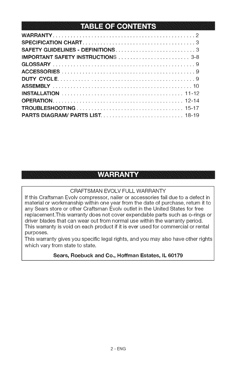 Page 2 of Craftsman Air Compressor 15206 User Guide | ManualsOnline.com