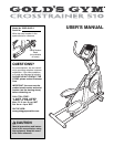 Gold's gym competitor series home gym manual