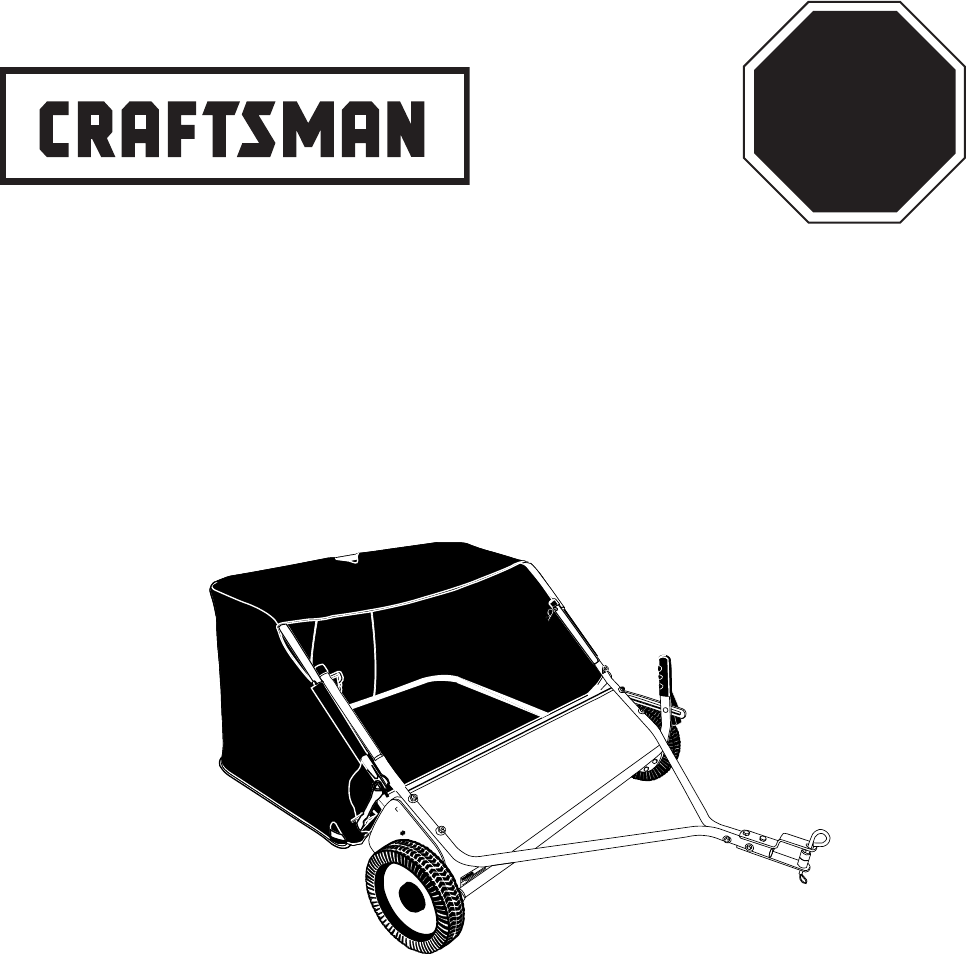 Craftsman Lawn Sweeper 486.242211 User Guide | ManualsOnline.com