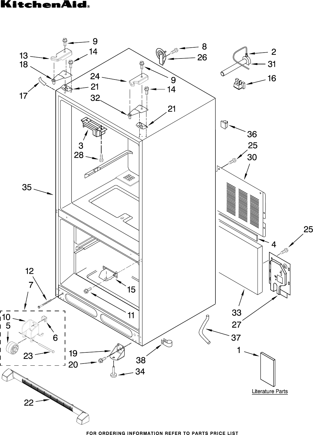 Kitchenaid Refrigerator Kbfs25evms00