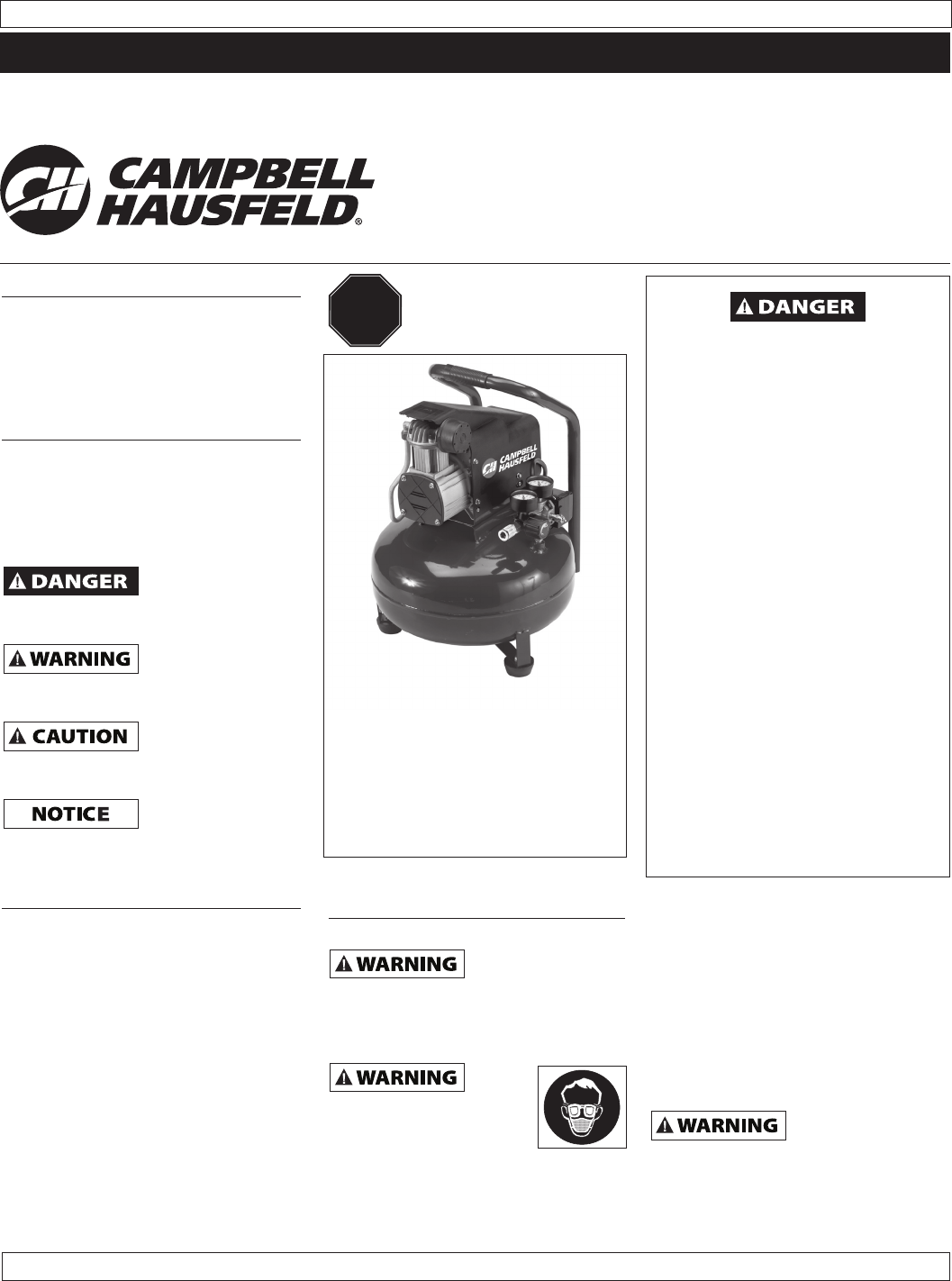 Campbell Hausfeld Air Compressor HM7500 User Guide | ManualsOnline.com