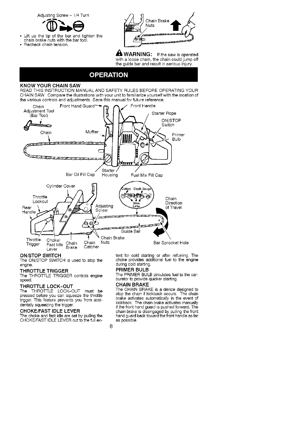 Page 8 of Poulan Chainsaw 2055 User Guide | ManualsOnline.com