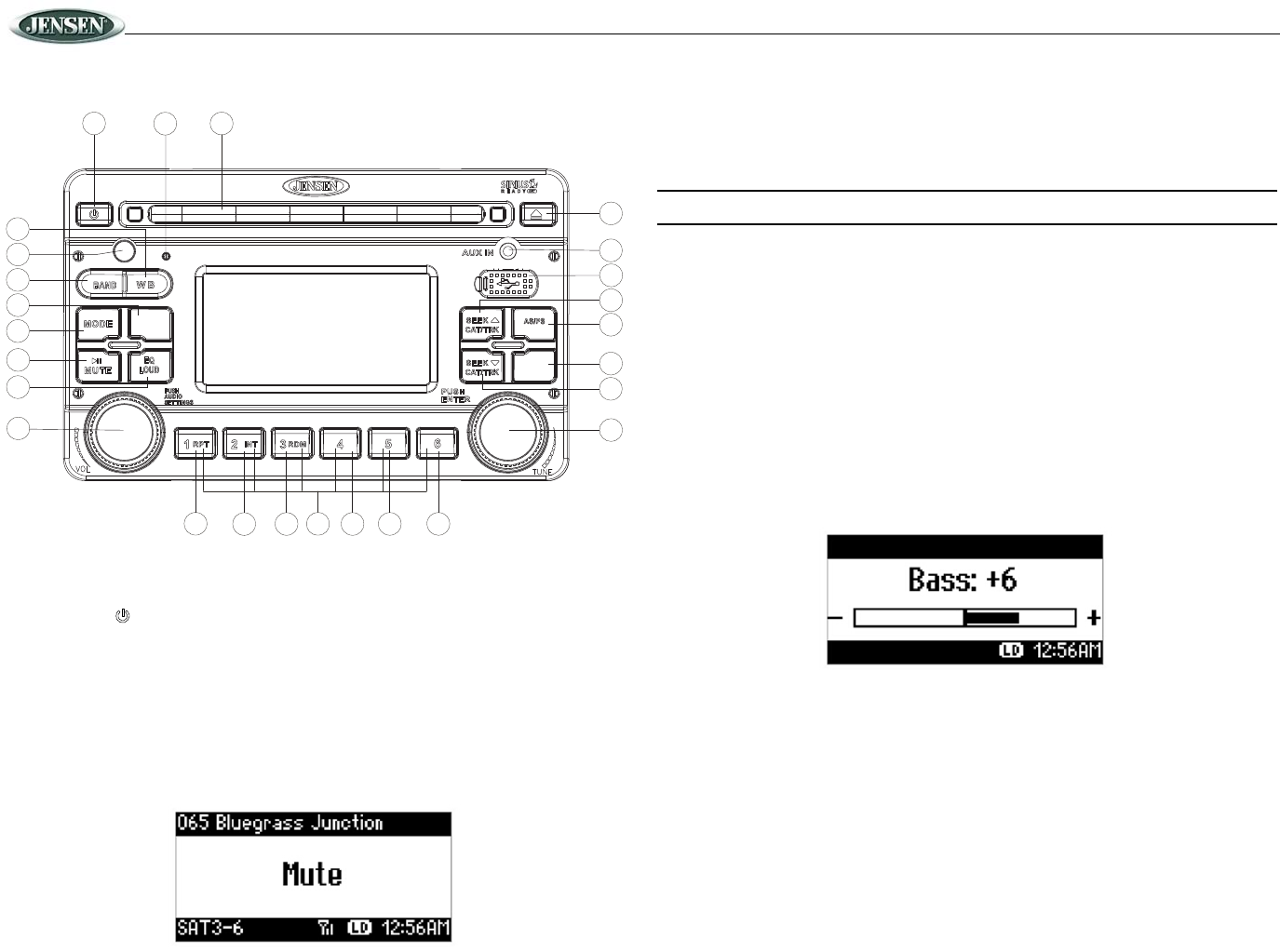 Page 6 of Jensen Car Stereo System JRV210 User Guide | ManualsOnline.com