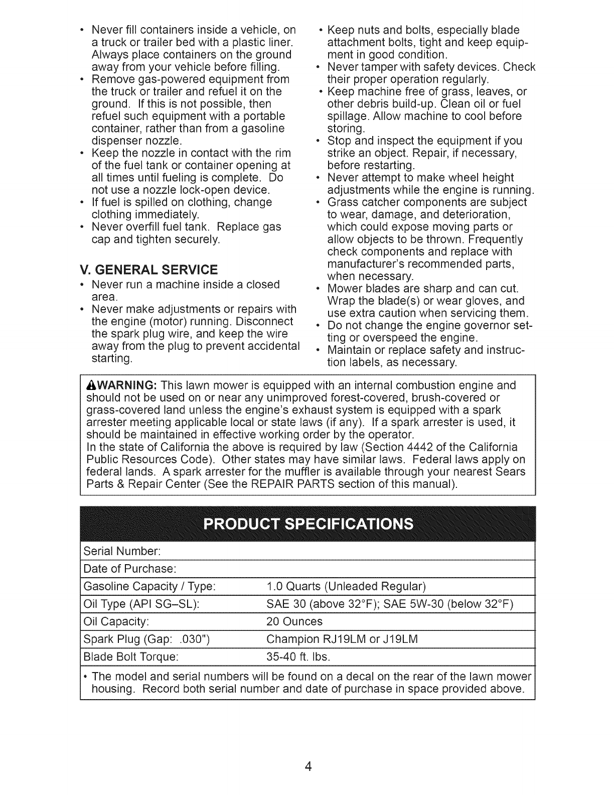 Page 4 of Craftsman Lawn Mower 917.388201 User Guide | ManualsOnline.com