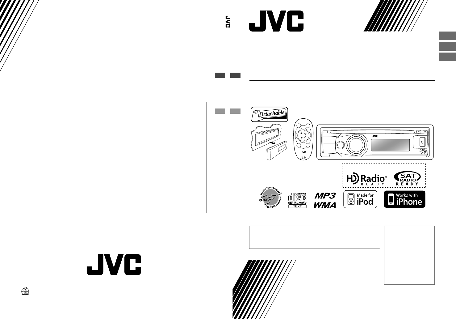 JVC Car Speaker KD-R610 User Guide | ManualsOnline.com