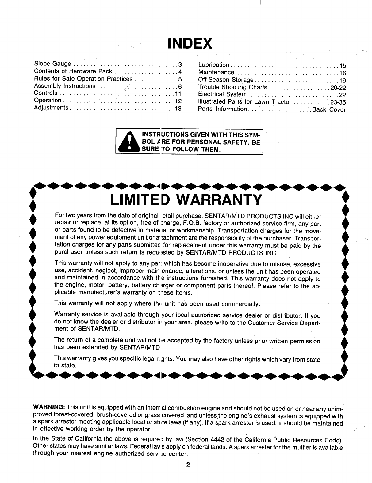 Page 2 of Bolens Lawn Mower 138-784-401 User Guide | ManualsOnline.com