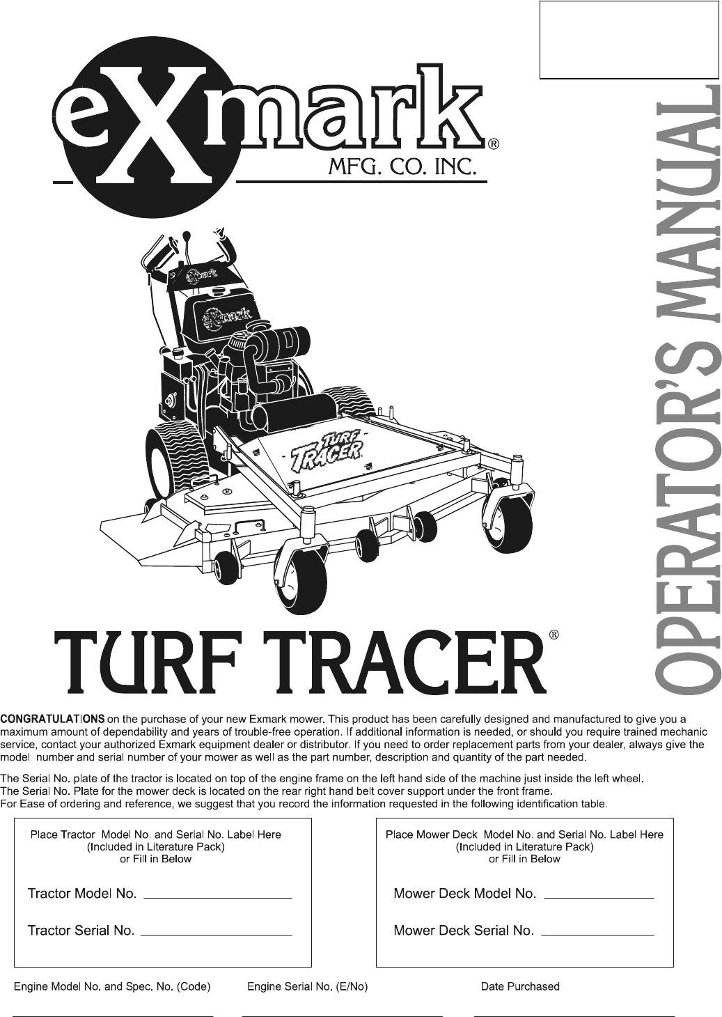 Exmark Lawn Mower Fmd524 User Guide
