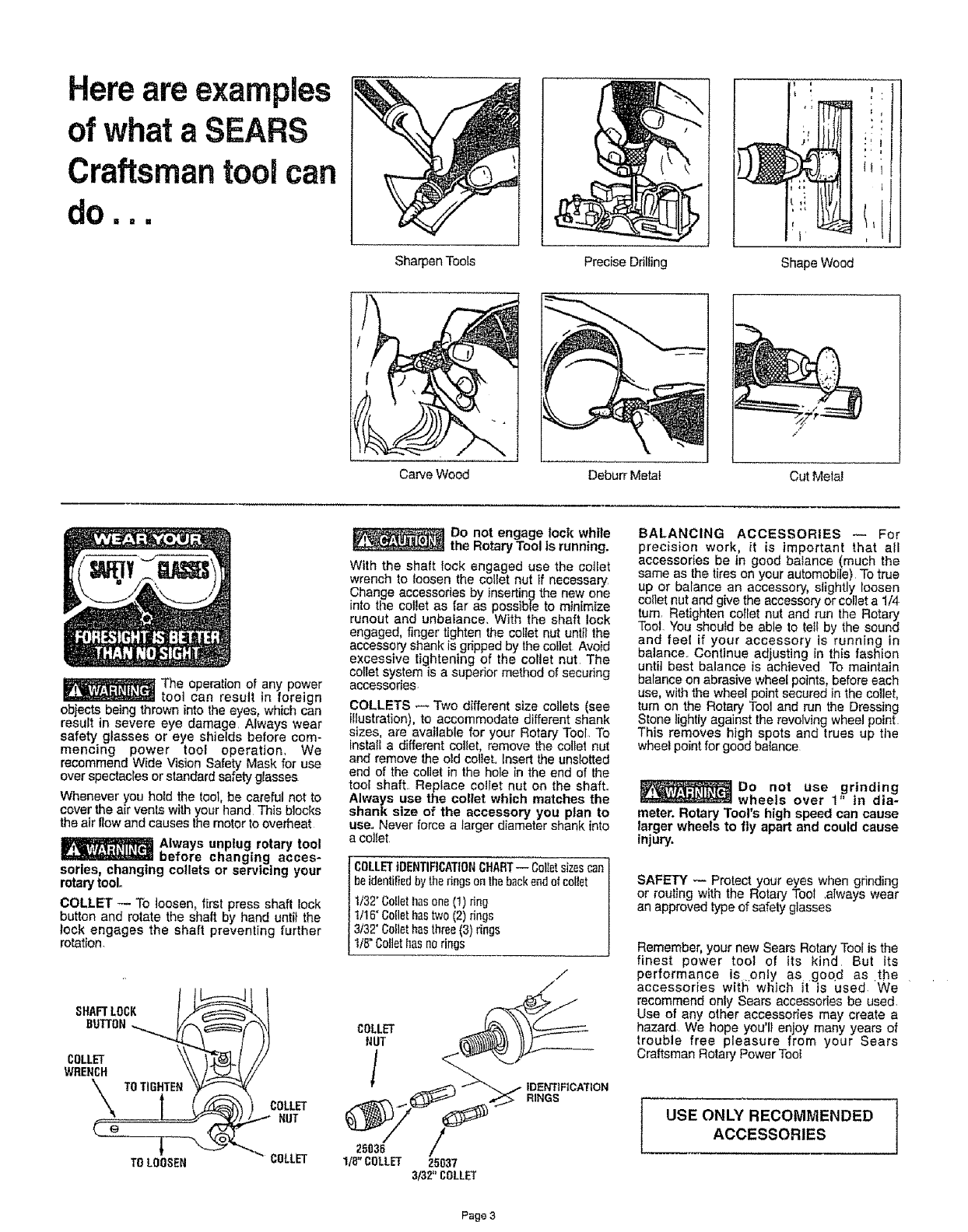 Craftsman rotary cutting tool manual