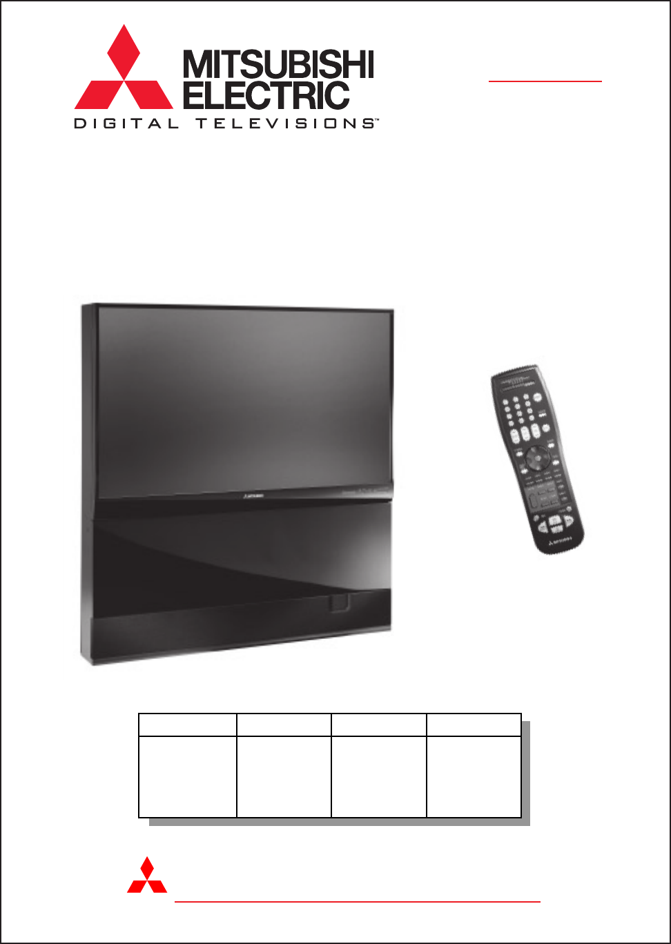 Mitsubishi Electronics Projection Television WS-48513, WS-55513, WS