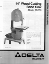 Delta Bandsaw Model# BS100 Instruction Manual