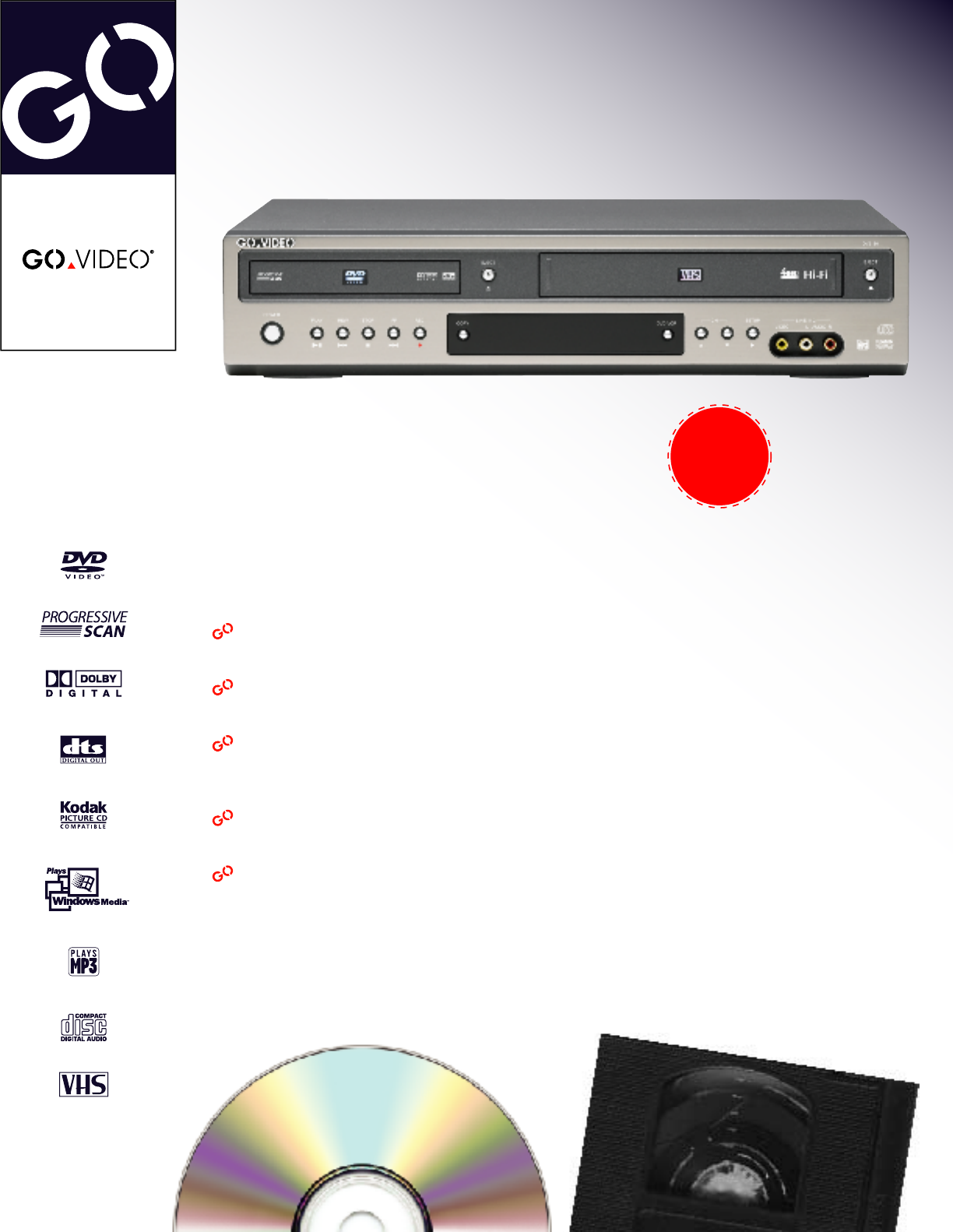 GoVideo DVD VCR Combo DV2130 User Guide | ManualsOnline.com