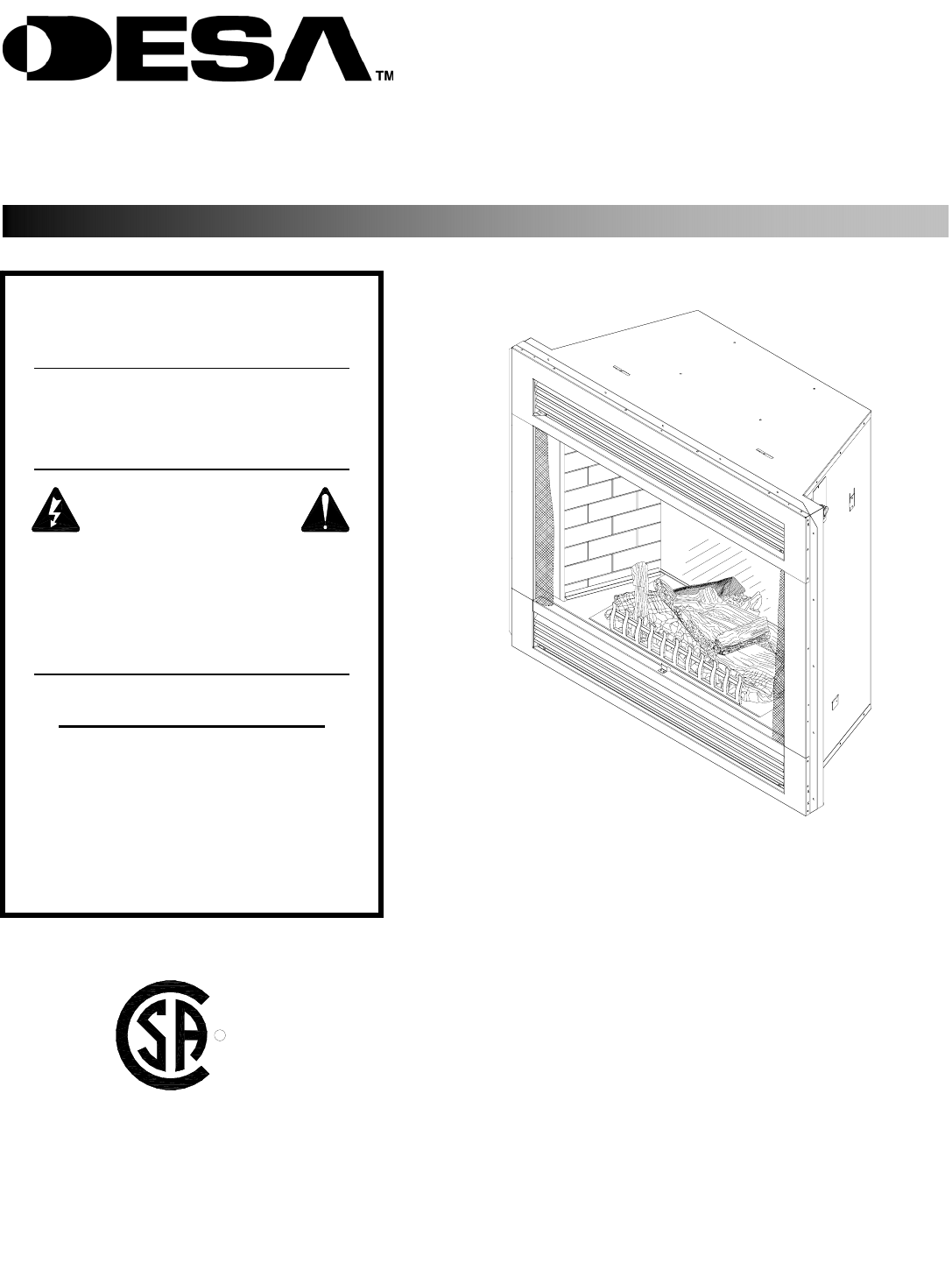 Desa Indoor Fireplace E36 L B H User Guide Manualsonline Com