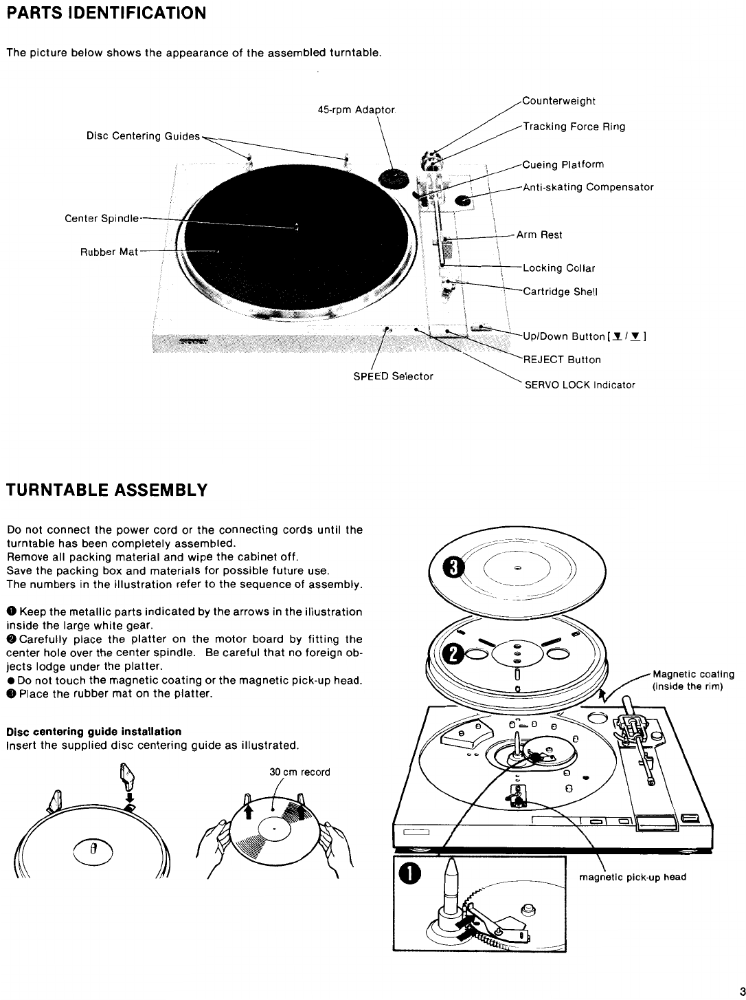 Page 3 of Sony Turntable PS-LX2 User Guide | ManualsOnline.com