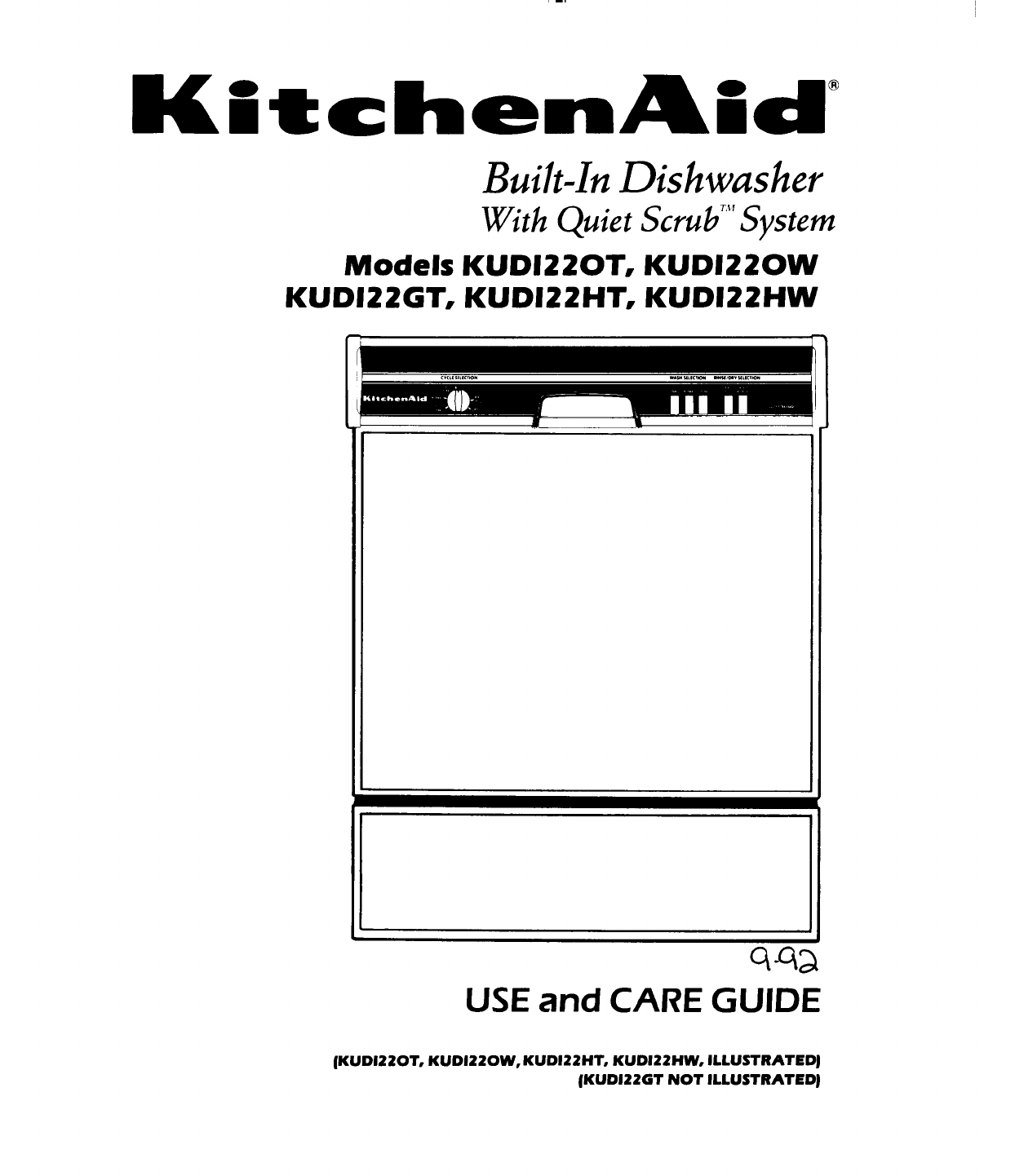 Kitchenaid dishwasher quiet plus manual