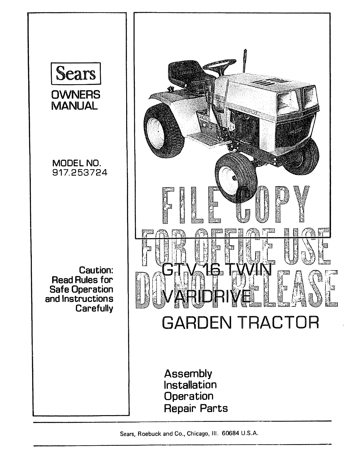 Craftsman Lawn Mower 917.253724 User Guide | ManualsOnline.com