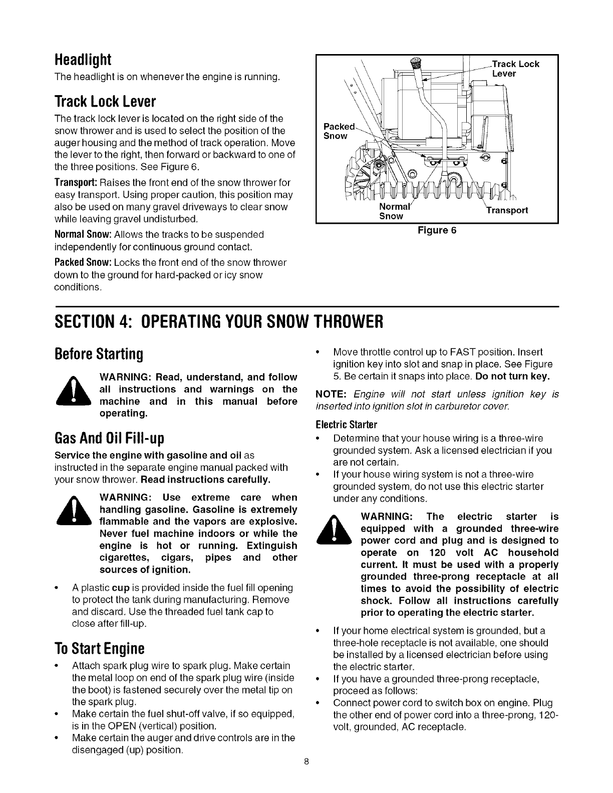 Page 8 of Toro Snow Blower 1028 User Guide | ManualsOnline.com