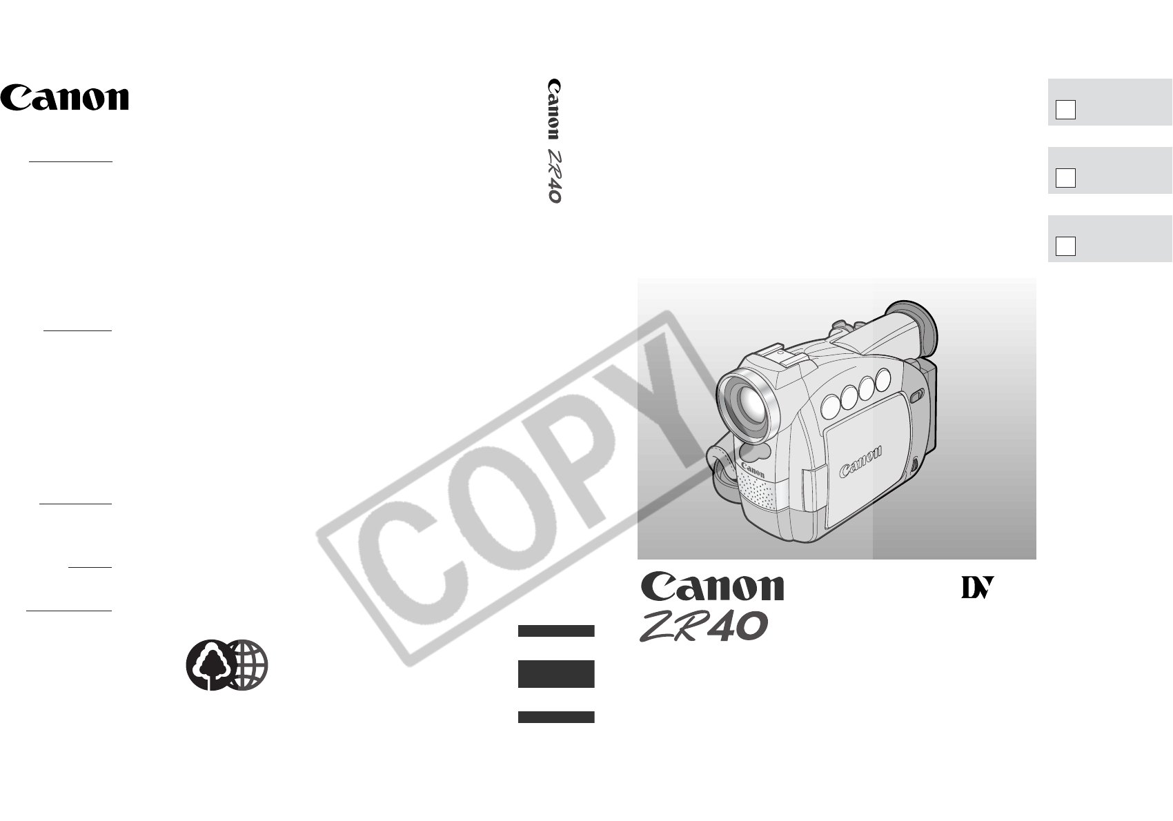 CANON ZR40 MANUAL PDF