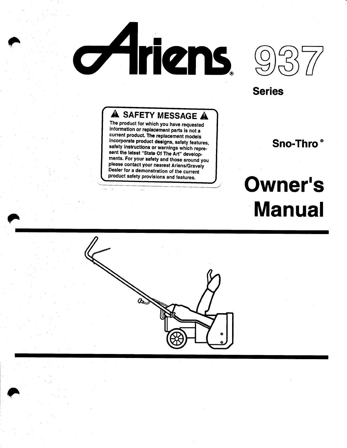 Ariens Lawn Mower 937 User Guide | ManualsOnline.com