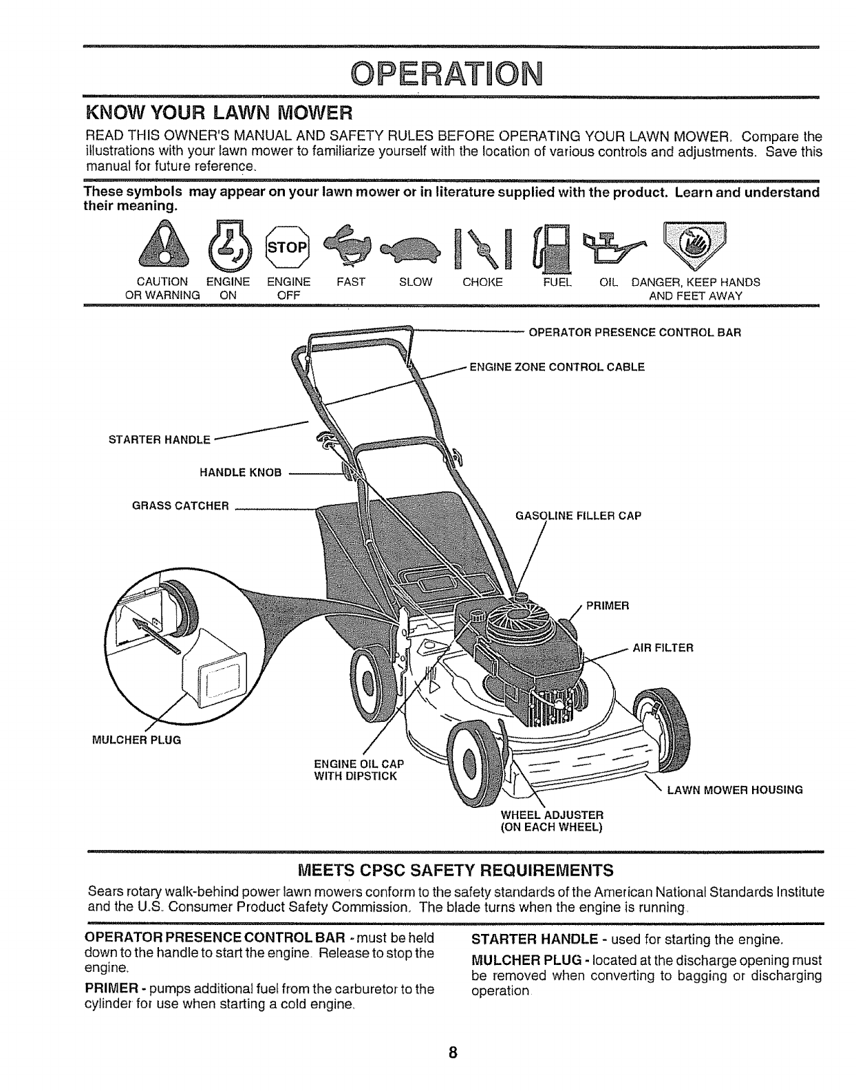 Page 8 of Sears Lawn Mower 143.974506 User Guide | ManualsOnline.com