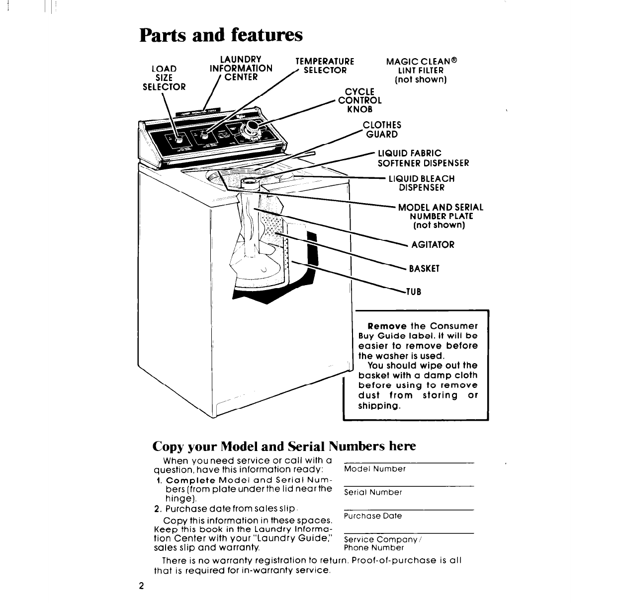 Page 2 of Whirlpool Washer DESIGN 2000 User Guide | ManualsOnline.com
