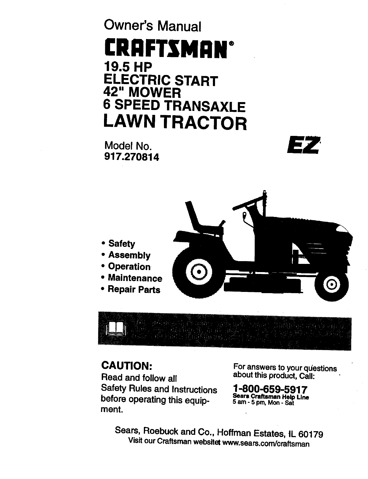 Craftsman Lawn Mower 917.270814 User Guide | ManualsOnline.com