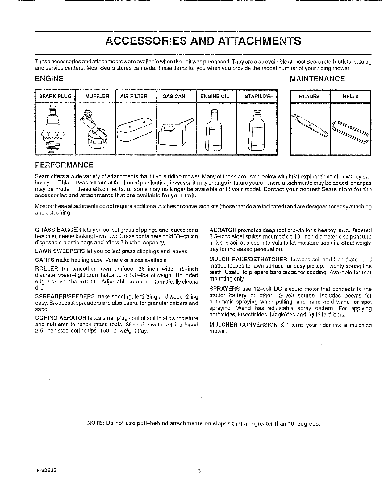 Page 6 of Sears Lawn Mower 502.25502 User Guide | ManualsOnline.com