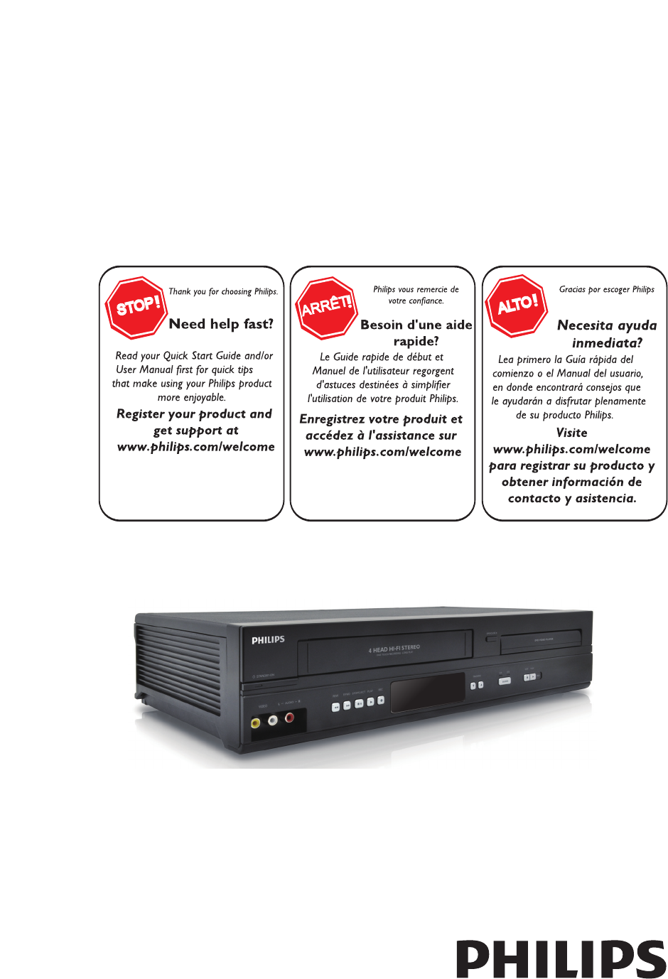 Philips DVD VCR Combo DVP3345VB/F7 User Guide | ManualsOnline.com