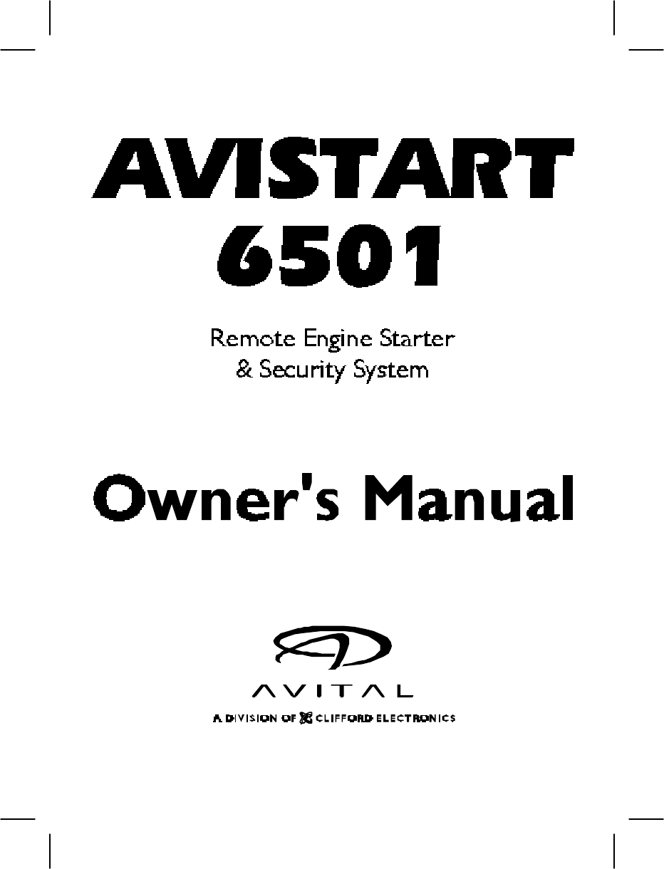 Avital remote starter 4103 manual