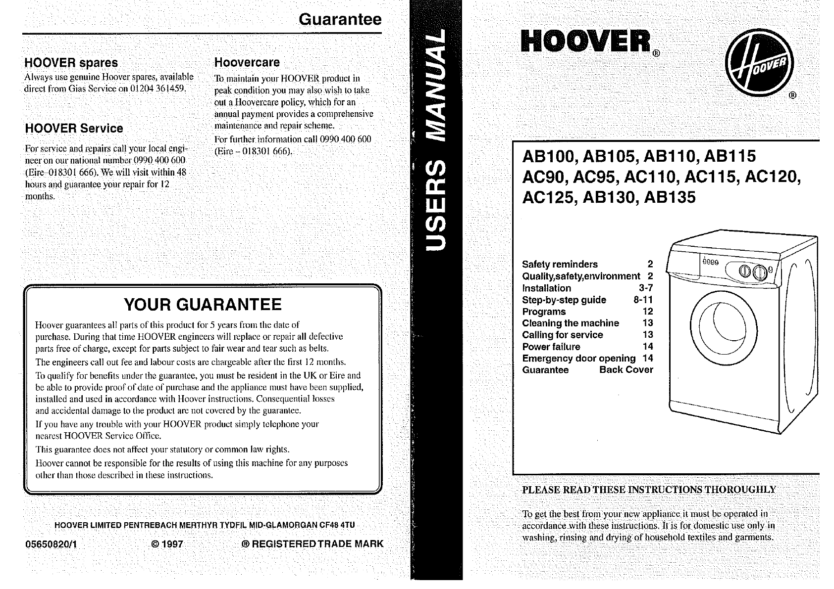 Hoover dryer service manual