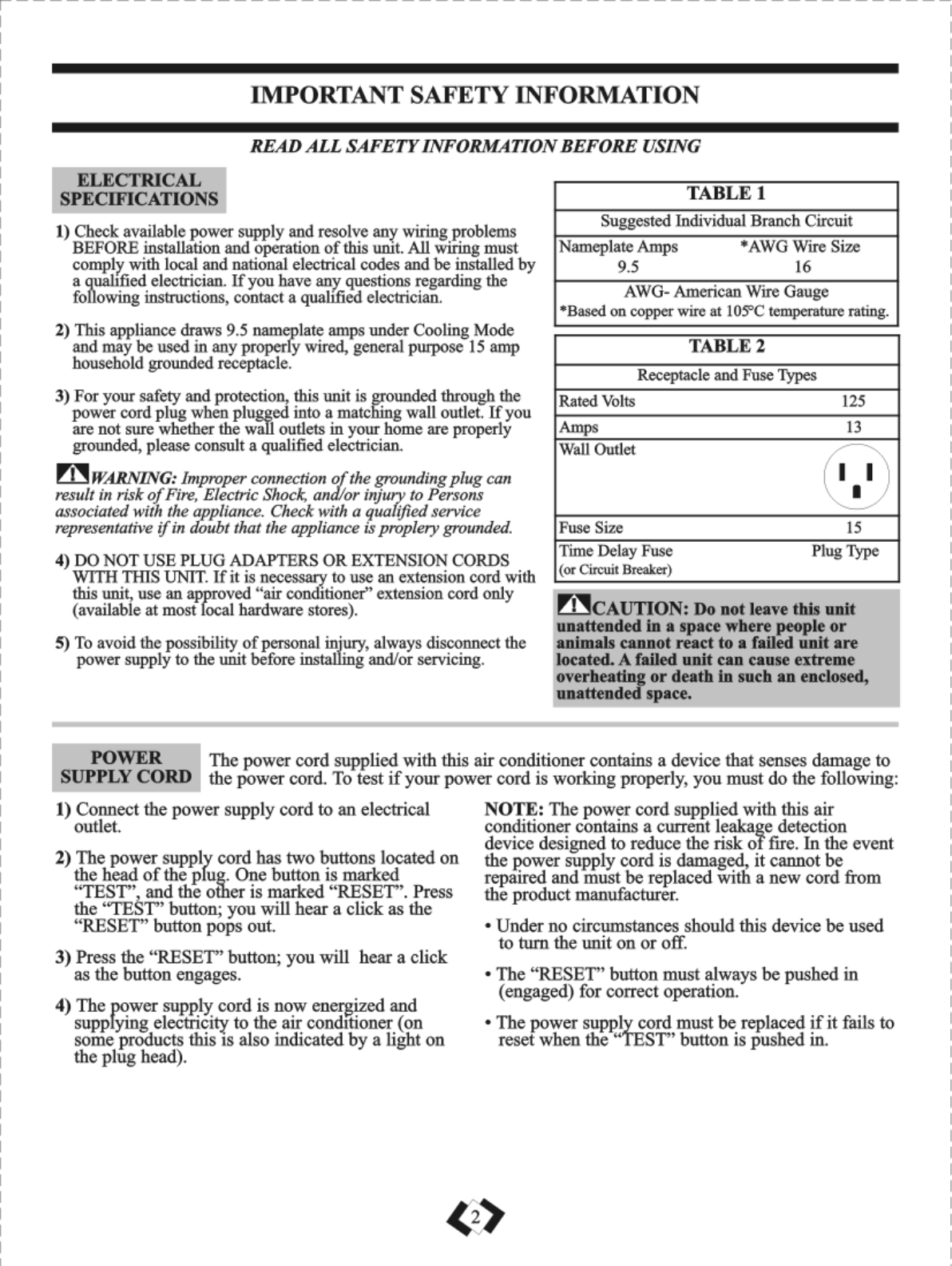 Page 3 Of Danby Air Conditioner Dpac10011 User Guide