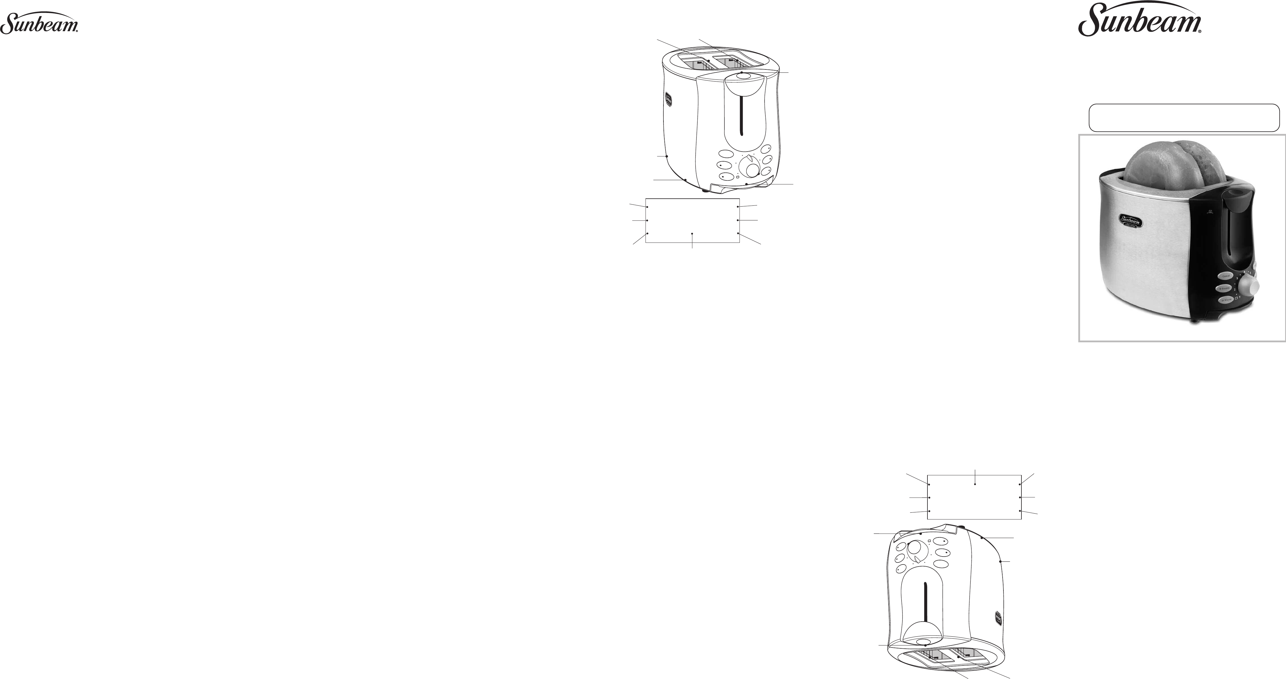 Sunbeam Toaster 616533 User Guide