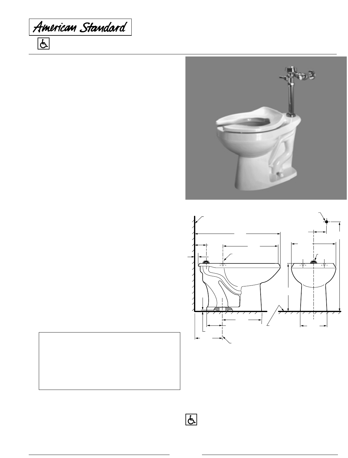 American Standard Indoor Furnishings 2305.100 User Guide