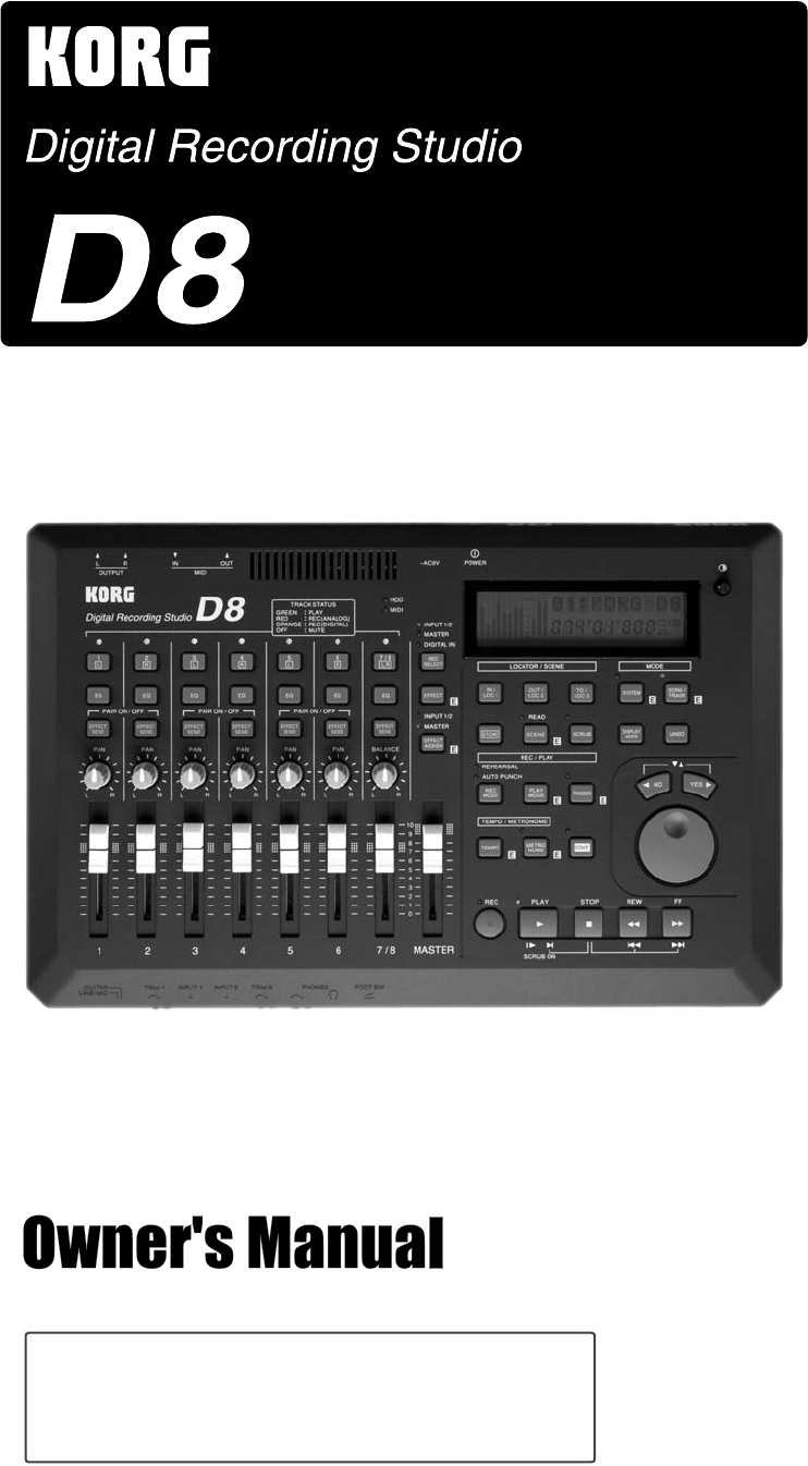 Korg Musical Instrument D8 User Guide | ManualsOnline.com