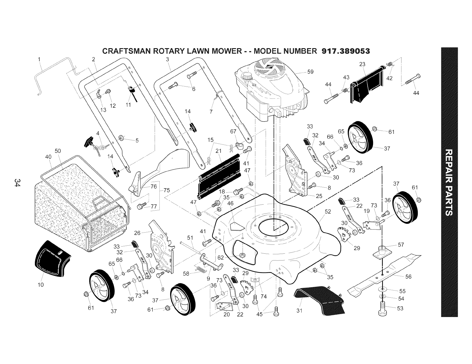 Page 34 of Craftsman Lawn Mower 917.389053 User Guide | ManualsOnline.com