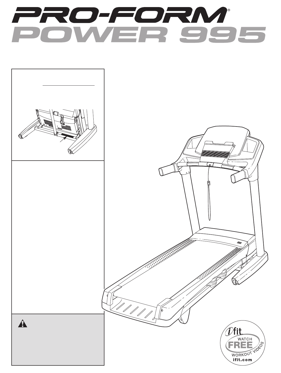 ProForm Treadmill 995 User Guide | ManualsOnline.com