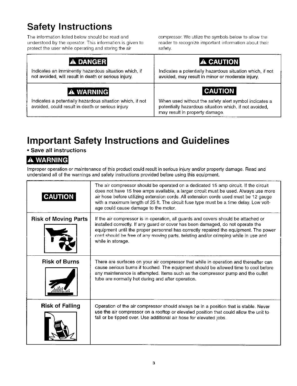 Page 3 of Craftsman Air Compressor 921.1521 User Guide | ManualsOnline.com