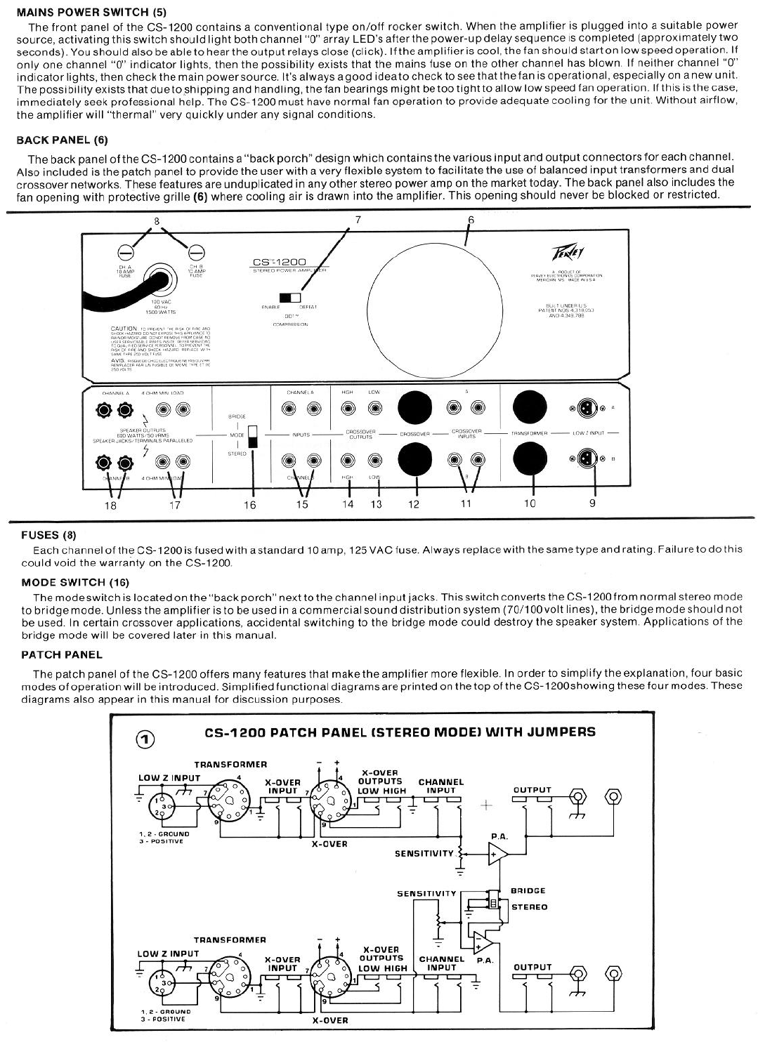 Page 5 of Peavey Stereo Amplifier CS 1200 User Guide | ManualsOnline.com