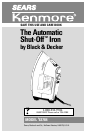 Black & Decker SteamAdvantage IR1070S - Nonstick Iron Manual