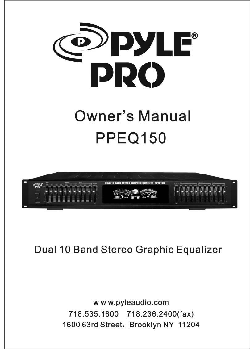 PYLE Audio Stereo Equalizer PPEQ150 User Guide | ManualsOnline.com