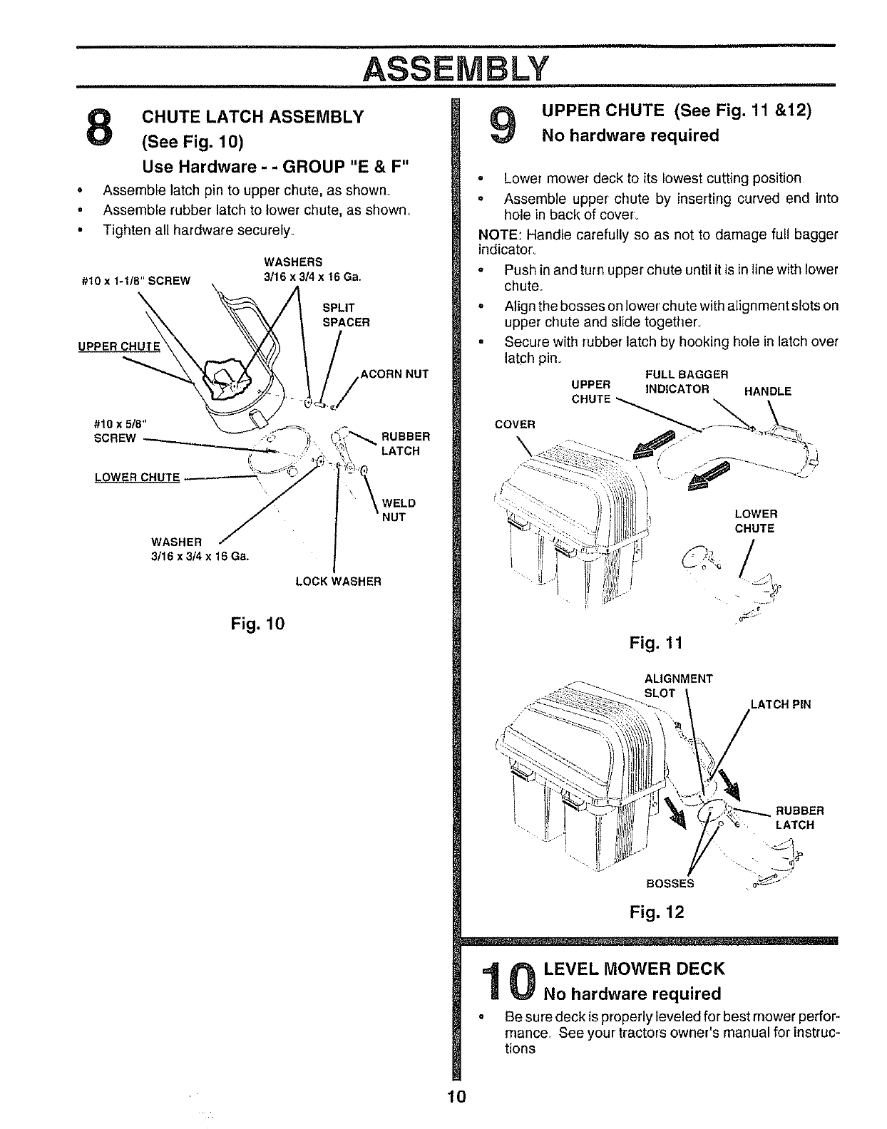 Page 10 of Sears Lawn Mower Accessory 917.249491 User Guide