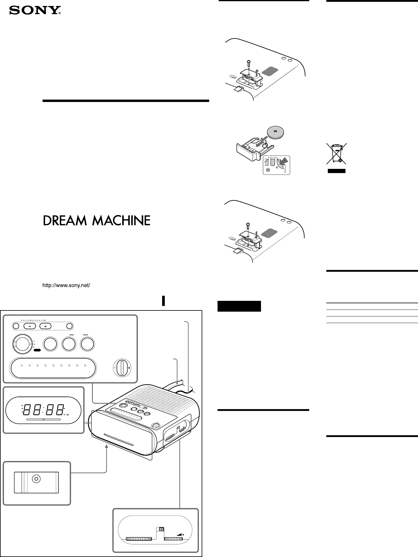 Sony Dream Machine AM FM Dual Alarm Clock Radio Model ICF-C218 Auto Time Set 