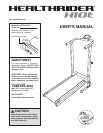 Healthrider h70t treadmill online user manual