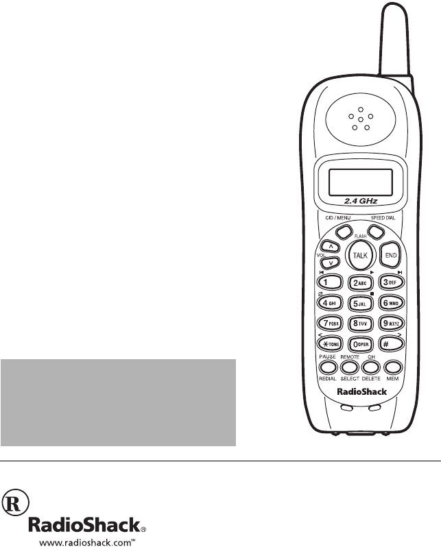 Radio Shack Cordless Telephone 43-3857 User Guide | ManualsOnline.com