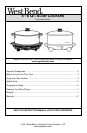 User manual WestBend Versatility 84966RT (English - 40 pages)