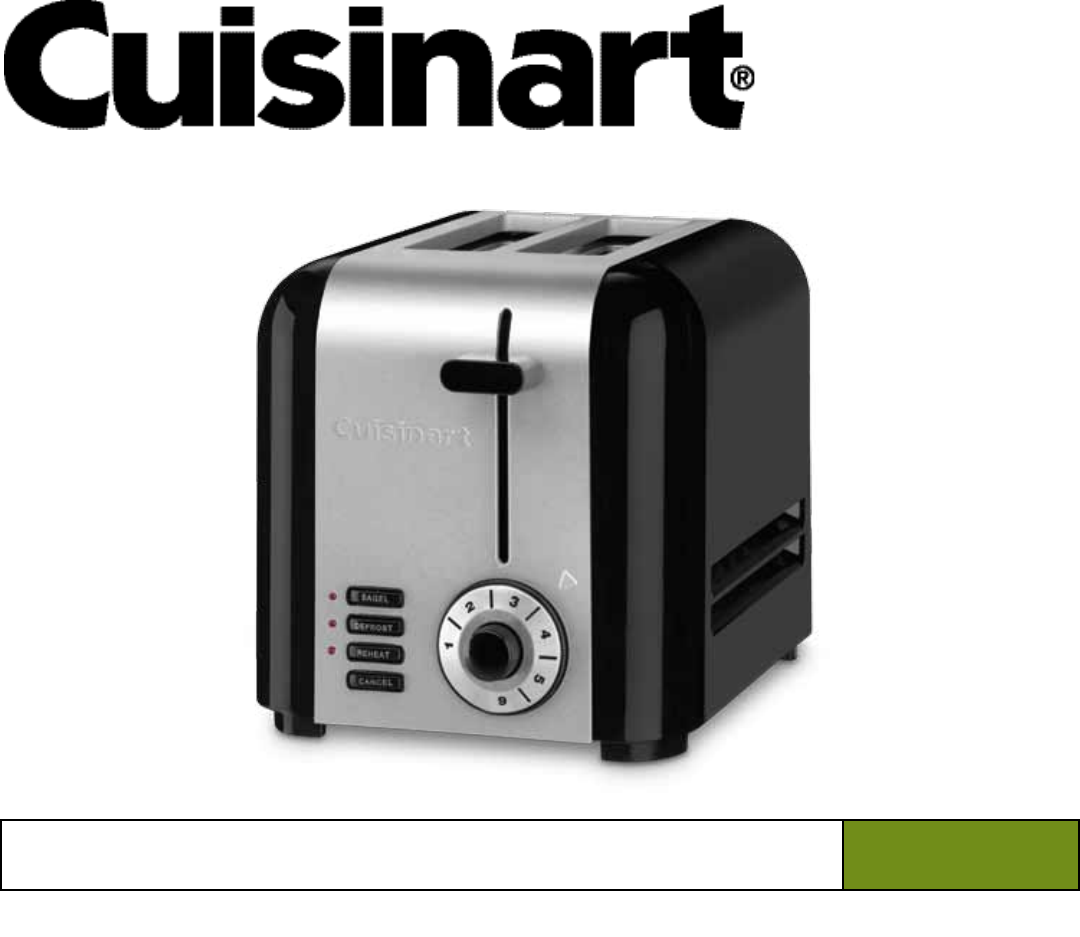 Cuisinart Toaster Classic 2-Slice Toaster User Guide | ManualsOnline.com